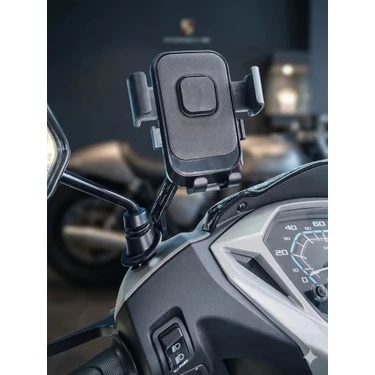 Zoli Motosiklet Telefon Tutucu  Metal Ayna Bağlantı Aparatlı, Otomatik