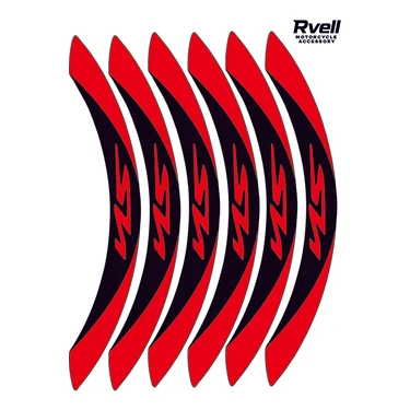 Rvell Honda Sh Uyumlu Jant Şeridi Seti - 12 Parça ( Siyah - Kırmızı )