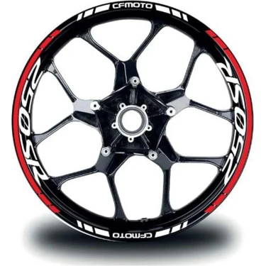 Cfmoto 250SR Jant Sticker Iç & Dış Takım Etiket Modeli Kırmızı -