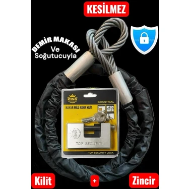PADRİ 10 Milim 2 Metre Kesilmez Motorsiklet Zincir Kilit Motor Kilidi Motosiklet