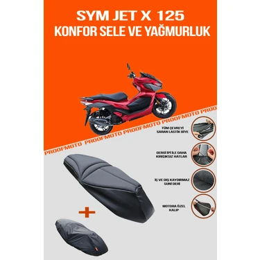 PROOFMOTO SYM Jet X 125 Konfor Sele ve Yağmurluk