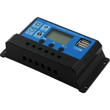 PWM Güneş Paneli Solar Şarj Kontrol Cihazı 20A LCD Ekranlı Akü