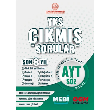 Yks-Ayt Sözel Çıkmış Sorular son 8 Yıl 2018-2025
