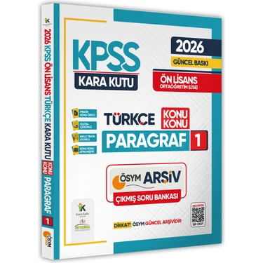 Karakutu Yayınları 2026 Kpss Önlisans/ortaöğretim Türkçenin Kara Kutusu Konu Konu Paragraf 1 Ösym