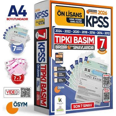 İnformal Yayınları 2026 KPSS Ön Lisans ÖSYM Çıkmış Soru Tıpkı Basım 7'li Deneme Paketi Türkiye
