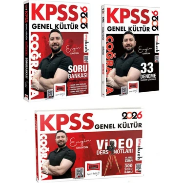 2026 Kpss Genel Kültür Coğrafya Soru Bankası - 33 Deneme - Video Ders Notları Seti (Engin