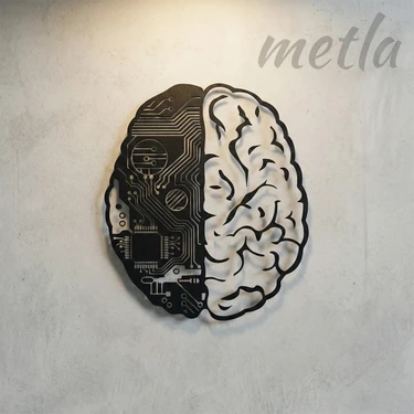 Metla Metal Sibernetik Beyin Metal Tablo Teknoloji Mühendislik Ofis Duvar Tablosu Yazılımcı Doktor