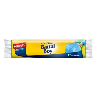 Koroplast Profesyonel Battal Boy Çöp Poşeti 10'lu 72x95 cm, Sızdırmaz ve Yırtılmaz, Dayanıklı
