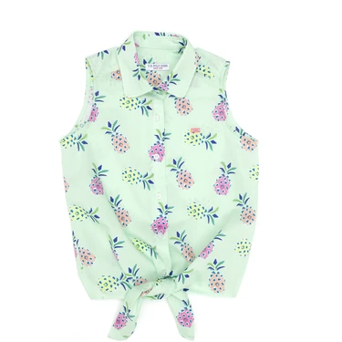 U.S. Polo Assn. Kız Çocuk Mint Gömlek Desenli