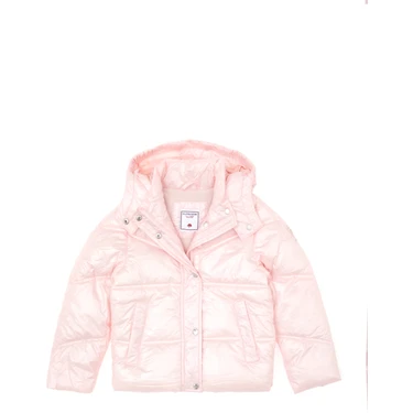 U.S. Polo Assn. Kız Çocuk Açık Pembe Kapüşonlu Mont