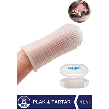 Veturel Köpek Diş Fırçası 360 Yumuşak Parmak Fırça Silikon Fırça Köpek Ağız Kokusu Plak Tartar Diş