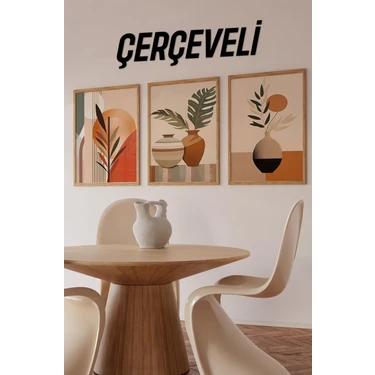 🖼️ Çerçeveli 3'lü Modern Tablo Seti – Varyantlı Ebat Seçenekleriyle Şıklık Katın! CRV1059 23 x