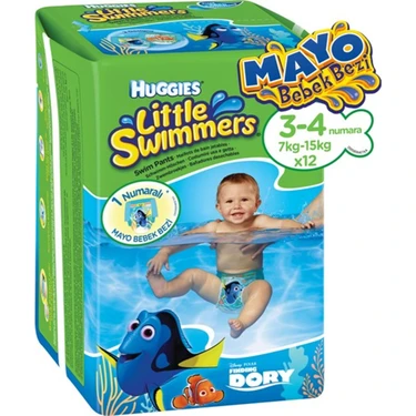 Huggies Little Swimmers Mayo Bebek Bezi Small 7-15 kg 10 Adet Suya Dayanıklı