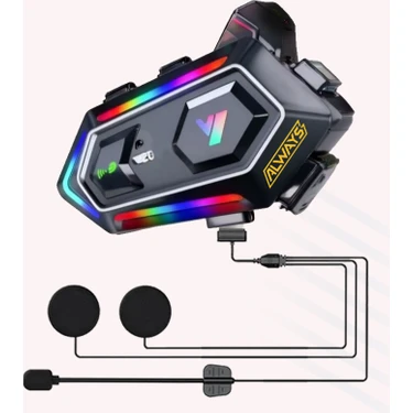 Always Teknoloji Y20 5.3 Motosiklet Kask Kulaklık Intercom Işıklı Motorsiklet