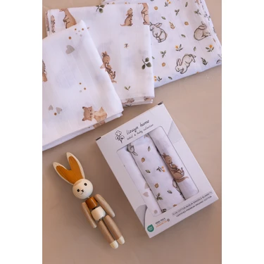 Lizayn Tekstil Çok Amaçlı Müslin Örtü & Battaniye 3'lü Set %100 Pamuk Oeko-Teks Sertifikalı 80X80