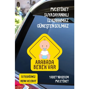 Alışveriş Kurdu Arabada Bebek Var Araba-Motosiklet Cam Etiket Sticker -