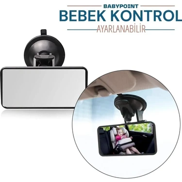 Creatividad Solutions Babypoınt Ayarlanabilir Bebek Araç Aynası – Güvenli Sürüş Için Geniş Görüş
