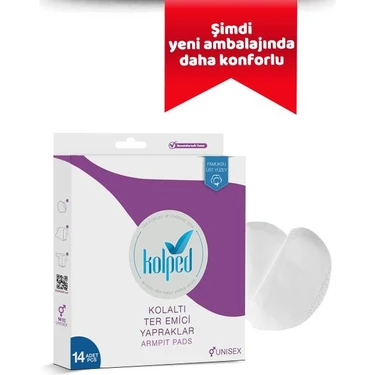 Kolped Koltuk Altı Ter Emici Pedler - Leke ve Koku Önleyici, Yumuşak Pamuklu, 14 Adet, Profesyonel