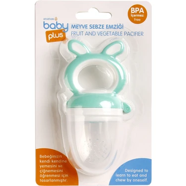 Baby Plus Silikon Meyve Sebze Emziği 6 Ay ve Üstü İçin Boğulma Riskini Azaltan Güvenli