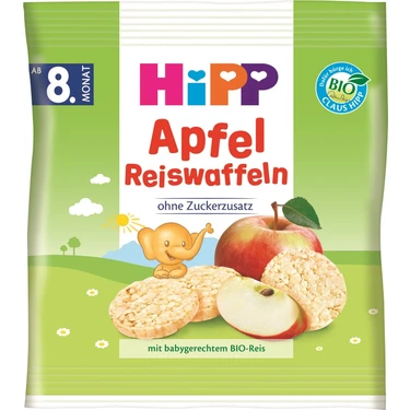 Hipp Organik Pirinçli Elmalı Bebek Gofreti 30