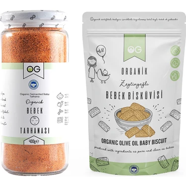 OG natural Organik Bebek Tarhanası Ve Organik Bebek Bisküvi Seti +6