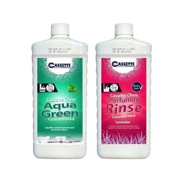 Cassette Karavan-Tekne Tuvalet Kimyasalı 2'li Set - Atık Parçalayıcı ve Koku Giderici 1 Litre Doğa