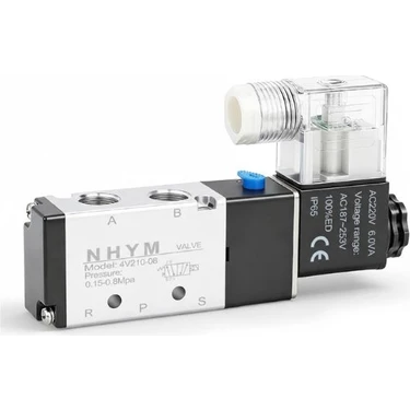 Gümrük Bey Nhym 4V210-08 Pnömatik Solenoid Valf | 220V Ac, 5 Yollu 2