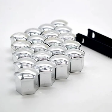 Bijon Kapagi Plastik Gri Renk Altigen 17 mm Bijon Uyumlu 20 Adet