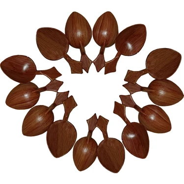 TransForMacion Kısa Oyun Kaşığı Halk Oyunu Kaşığı - Kına Kaşığı Kısa Saplı Zeybek Oyun Kaşığı 14