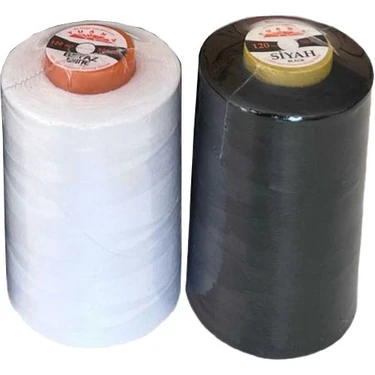 Tuana Dikiş Ipliği NO:120 - 5000 M x 2 Adet (1 Ad Siyah 1 Ad