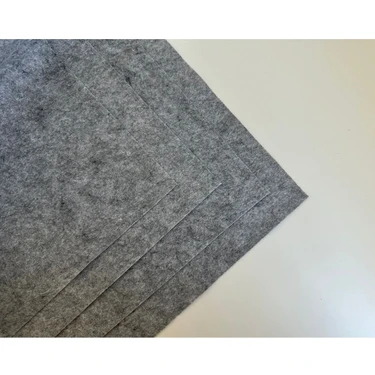 Gri Renk Metrelik Ince Keçe Kumaş Keçe 1 mm Aktivite Keçesi Renkli Keçe 1 Metre (100 cm x 100