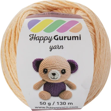 Happy Yarn Happy Gurumi Ten Rengi Amigurumi Örgü İpi 50 g 130M %49 Pamuk %51 Akrilik Katı