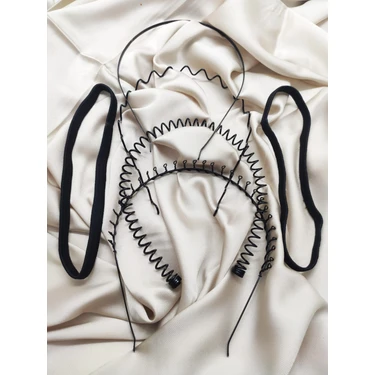 ÇÖPLÜX ACCESSORİES Sporcu Saç Bandı, Zigzag,taç Yaylıl,taç Taraklı Taç ,düz Tel Taç 5 Li Set