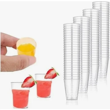 Şerbet Bardağı - 50 Adet Sert Plastik Mika Shot