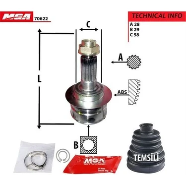 Mga 70622 Aks Kafa Diş-Suzuki Sx4 06-12 M16A 1.6