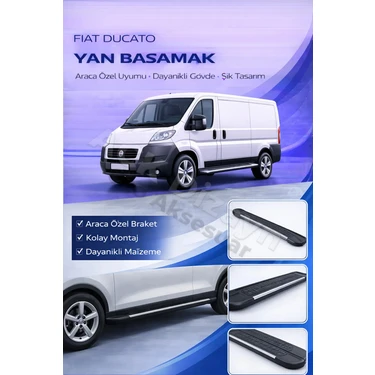 Ack Dizayn Fiat Ducato 2006+ Araca Özel Yan Basamak Alüminyum