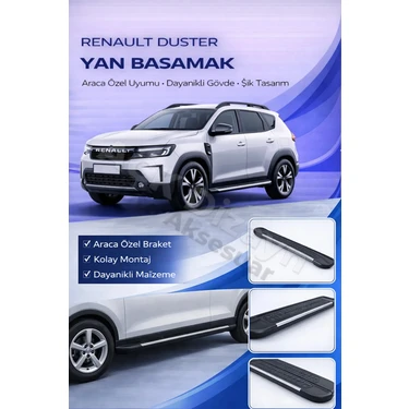 Ack Dizayn Renault Duster 2024+ Araca Özel Yan Basamak Alüminyum
