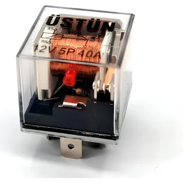 Üstün Mini Röle Şeffaf 12V 40A 5p Ledli Uyumlu 5