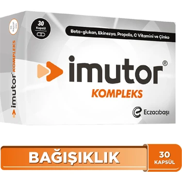 İmutor Imutor Kompleks 30 Kapsül – Bağışıklık – Beta Glukan, Ekinezya, Propolis, C Vitamini,