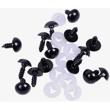 Engin TT Amigurumi Siyah Vidalı Göz Örgü Bebek Gözleri El Örgüsü Oyuncak Gözleri 10 mm -12 mm -5+5