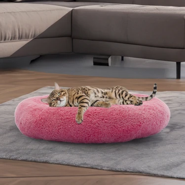 Pugalo Peluş Kedi ve Köpek Yatağı Pembe Renkte, Ekonomik Kedi