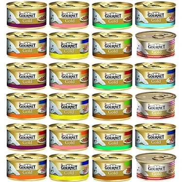 Gourmet Gold Karışık Kıyılmış Konserve Yetişkin Kedi Yaş Maması 24 X 85