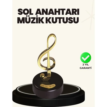 Dönen Sol Anahtarı Figürlü Müzik Kutusu Şık Hediyelik