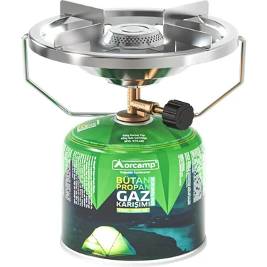 Orcamp K 500+ 450 gr Tüp Kamp Ocak Başlığı ve 450 gr Kartuş Tüp Hafif Taşıma