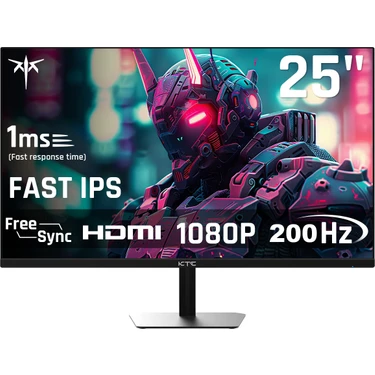KTC H25T7 – 24.5" 200 Hz 1 ms (MPRT) / 3 ms (GTG) (HDMI + DisplayPort) 1920×1080 FHD Fast IPS Flat