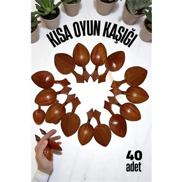 Belle Fusion Mey Ithalat® Kısa Oyun Kaşığı Halk Oyunu Kaşığı - Kına Kaşığı Kısa Saplı Zeybek Oyun