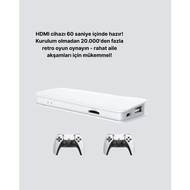 Aesco HDMI ve Kablosuz Kontrolcülü 20.000 Oyunlu Retro Oyun Konsolu -