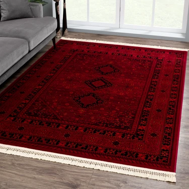 Giza Home Afgan Türkmen Otantik Desenli Dokuma Salon ve Oturma Odası Halısı 2959H