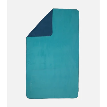 Decathlon Nabaiji Çift Taraflı Mikrofiber Havlu - M Boy - Mavi / Yeşil 60 X 80