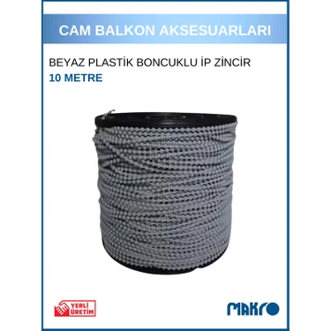 Cam Balkon Plastik Gri Boncuklu Ip Zincirleri - 10